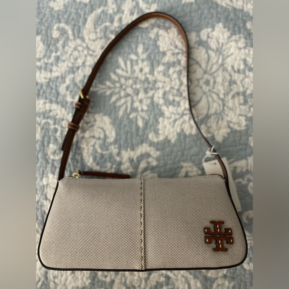 Tory Burch McGraw Canvas Wedge Shoulder Bag